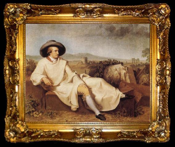 framed  TISCHBEIN, Johann Heinrich Wilhelm Goethe in the Roman Campagna, ta009-2